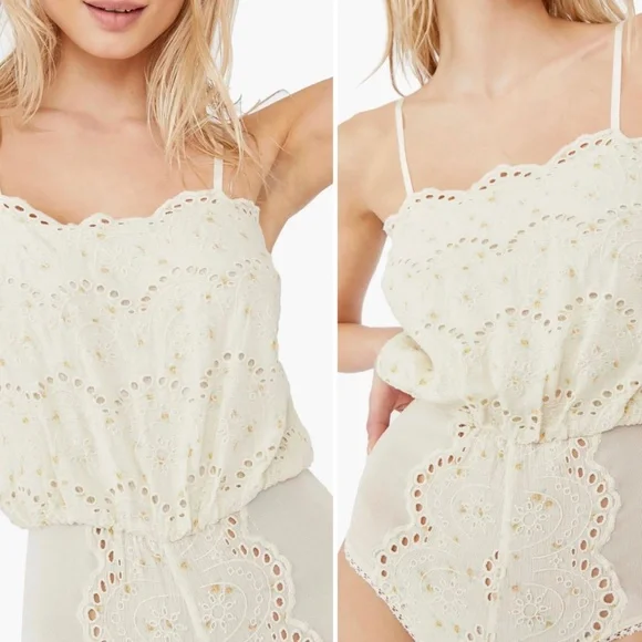 Free People Jillian Eyelet Bodysuit & Skirt Set - Picture 2 of 6